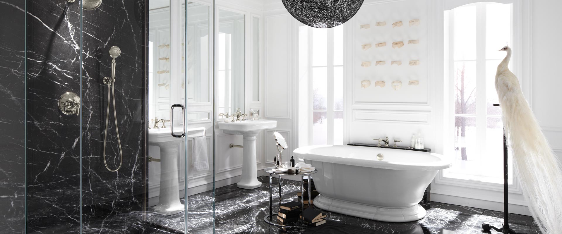 modern bathroom with marble shower